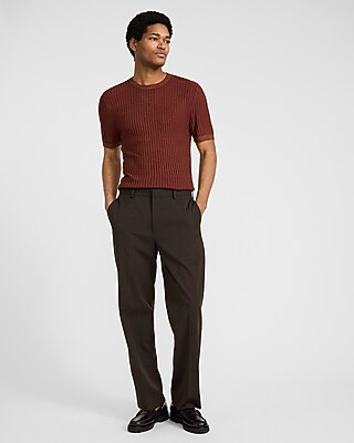 Textured Rayon Crew Neck Sweater T-Shirt - thumbnail 9