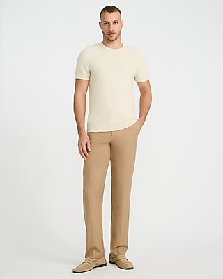 Textured Cotton Crew Neck Sweater T-Shirt