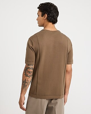 Boxy Cotton Crew Neck Sweater T-Shirt