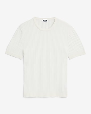 Ribbed Cotton Crew Neck Sweater T-Shirt - thumbnail 4