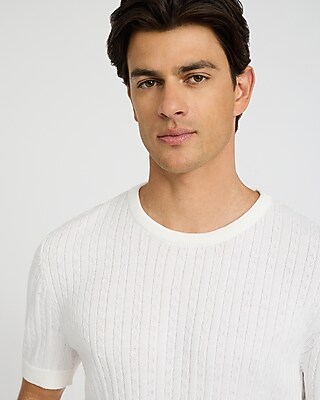 Ribbed Cotton Crew Neck Sweater T-Shirt - thumbnail 2