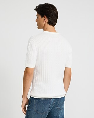 Ribbed Cotton Crew Neck Sweater T-Shirt - thumbnail 3