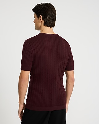 Ribbed Cotton Crew Neck Sweater T-Shirt