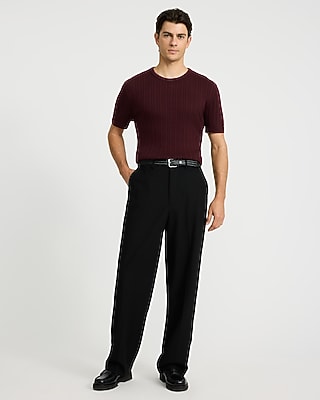 Ribbed Cotton Crew Neck Sweater T-Shirt