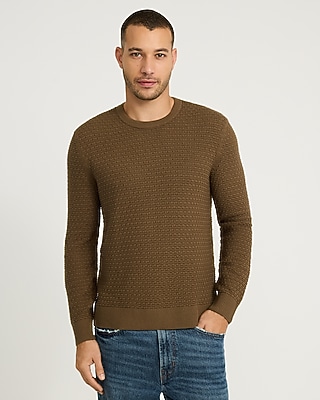 Oversized Cable Knit Crew Neck Cotton Sweater