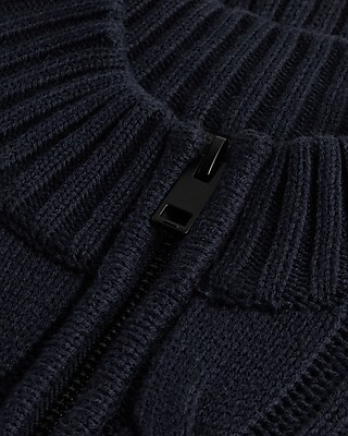 full zip cable knit sweater