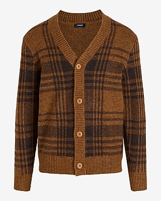 Relaxed Plaid Cardigan