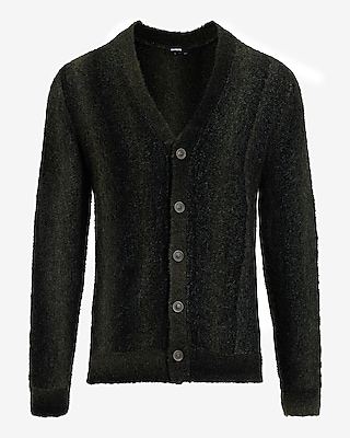 Gradient Boucle Textured Y-Neck Cardigan