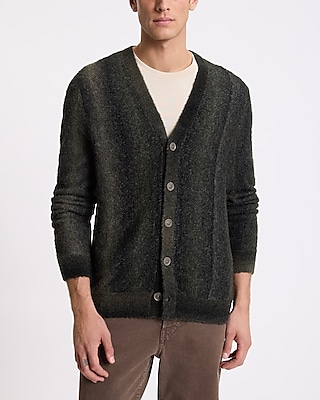 Gradient Boucle Textured Y-Neck Cardigan