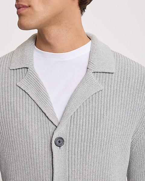 Ribbed Cotton Cardigan | Express Ribbed Cotton Cardigan | Express