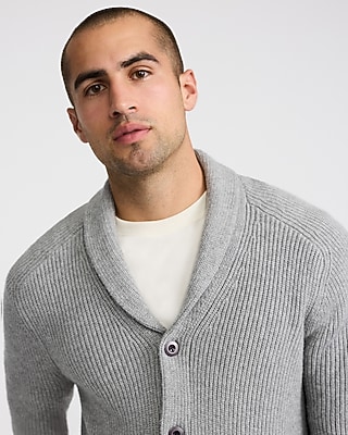 Ribbed Shawl Neck Cardigan
