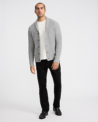 Ribbed Shawl Neck Cardigan