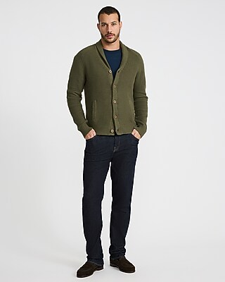 Ribbed Shawl Neck Cardigan