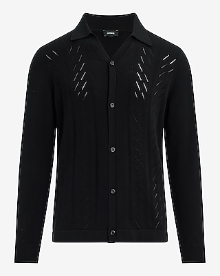 Pointelle Cotton-Blend Sweater Polo