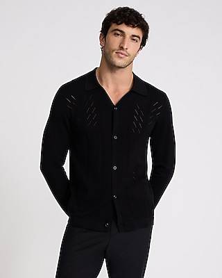 Pointelle Cotton-Blend Sweater Polo