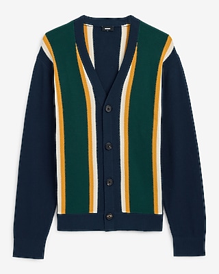 Varsity Striped Cotton Cardigan