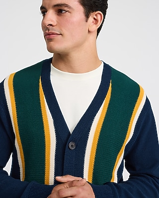 Varsity Striped Cotton Cardigan