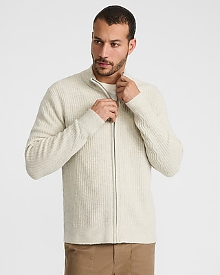Textured Zip Mock Neck Sweater | Express