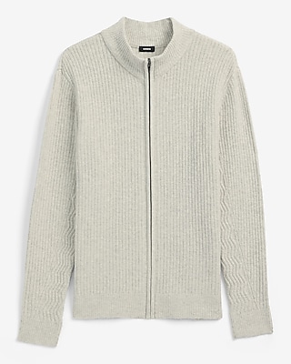 Textured Zip Mock Neck Sweater