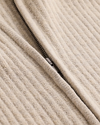 Textured Zip Mock Neck Sweater