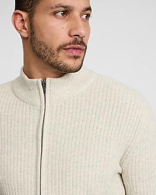 Textured Zip Mock Neck Sweater