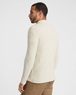 Textured Zip Mock Neck Sweater
