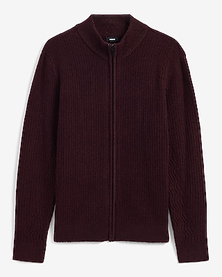 Textured Zip Mock Neck Sweater