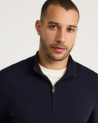 Luxtouch Jersey Long Sleeve Zip Sweater Polo - thumbnail 6