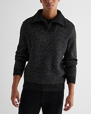 Ex- Cozy Acryl Zip Mock Neck:lt Htr Grey:l Tall | Express