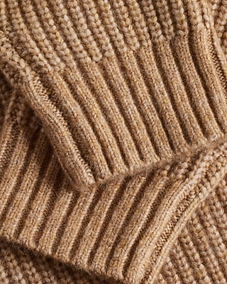 Textured Quarter Zip Oversized Collar Sweater