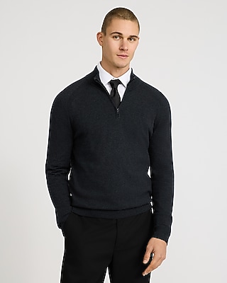 Cotton-Cashmere Quarter Zip Sweatshirt