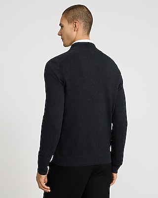 Cotton-Cashmere Quarter Zip Sweatshirt
