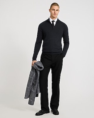 Cotton-Cashmere Quarter Zip Sweatshirt