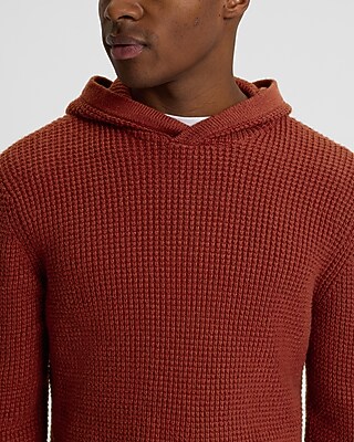 Waffle Knit Cotton-Blend Hoodie Sweater - image 2