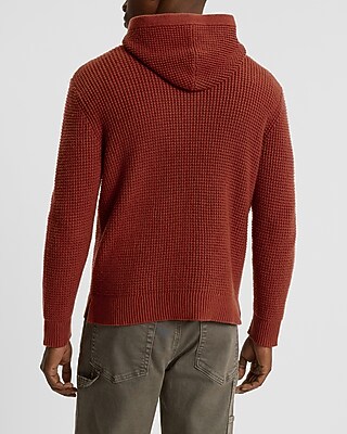 Waffle Knit Cotton-Blend Hoodie Sweater - image 3