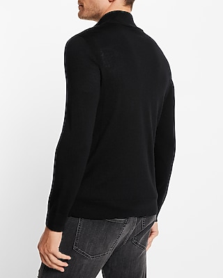 Merino Wool Quarter Zip Mock Neck Sweater | Express