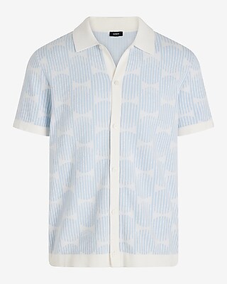 Lined Circle Cotton Short Sleeve Sweater Polo - image 5