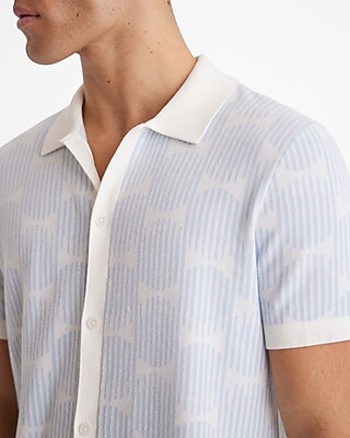 Lined Circle Cotton Short Sleeve Sweater Polo - image 2
