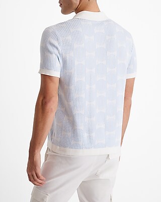 Lined Circle Cotton Short Sleeve Sweater Polo - image 3