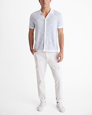 Lined Circle Cotton Short Sleeve Sweater Polo - image 4