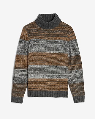Cozy Marled Stripe Turtleneck Sweater