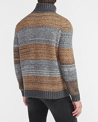 Cozy Marled Stripe Turtleneck Sweater