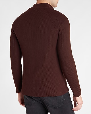 Solid Mock Neck Quarter Zip Sweater | Express