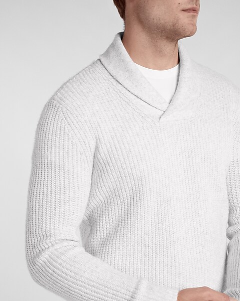 Solid Shawl Collar Sweater | Express