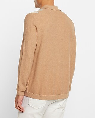 Striped Button Down Sweater Polo