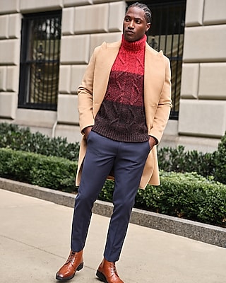 Marl Striped Turtleneck Sweater