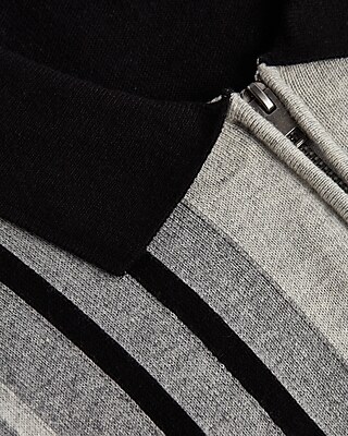 Striped Short Sleeve Zip Polo Sweater | Express
