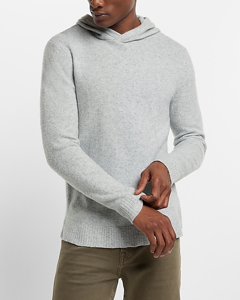 Felted Merino Wool-blend Hooded Sweater | Express