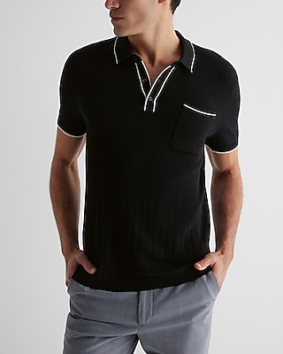 Men's Black Polo Shirts – Pique, Sweater, and Zip Polos – Express