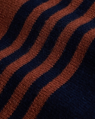 Asymmetric Striped Cotton Zip Sweater Polo